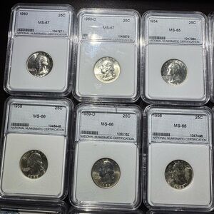 Vintage Quarter Coin Set in Cases
